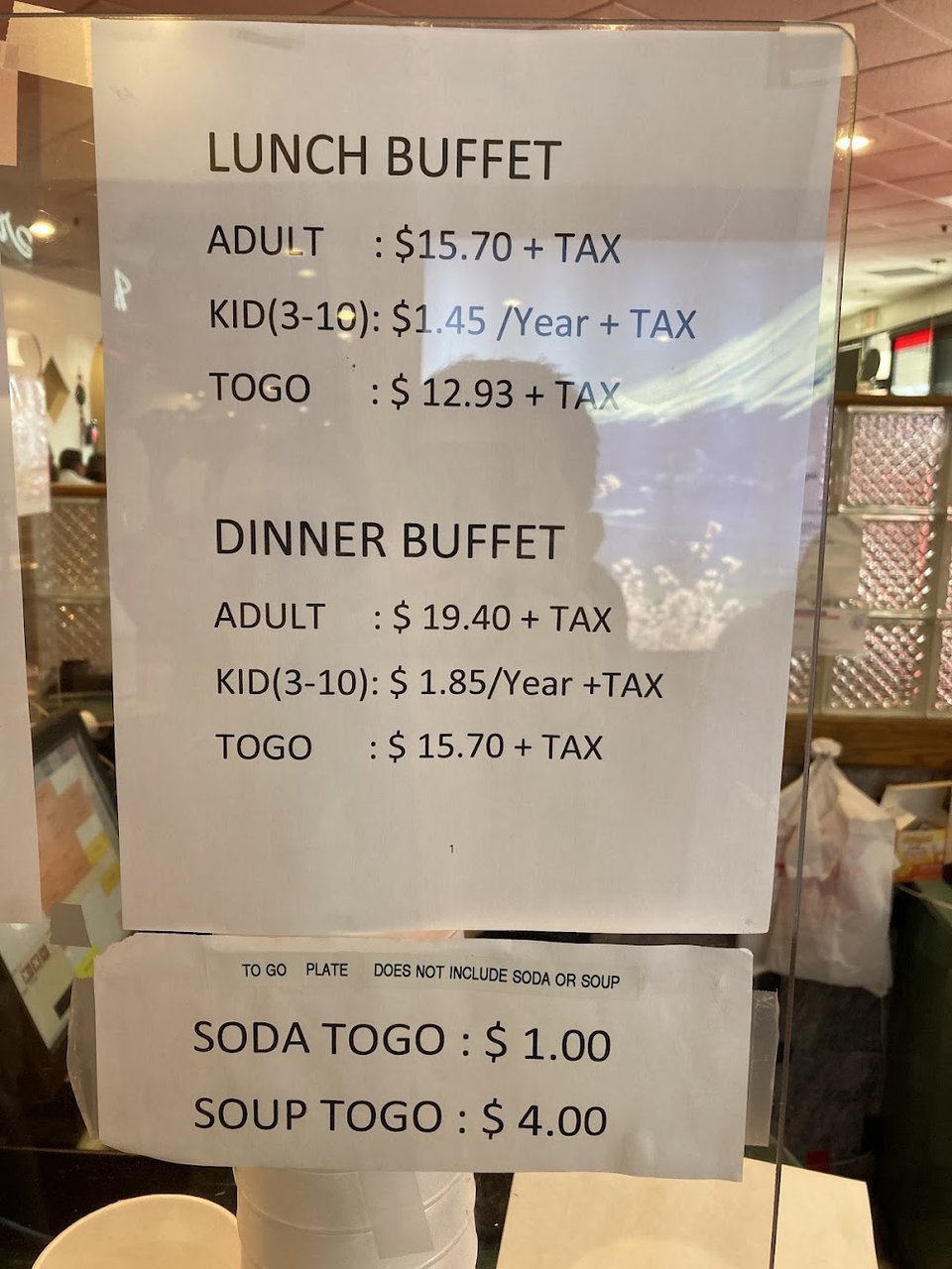 Lunch menu with kids and seafood to-go
